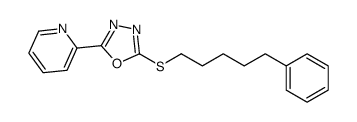 2-(5-phenylpentylsulfanyl)-5-pyridin-2-yl-1,3,4-oxadiazole结构式
