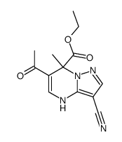 Ethyl 6-acetyl-3-cyano-4,7-dihydro-7-methylpyrazolo[1,5-a]pyrimidine-7-carboxylate结构式
