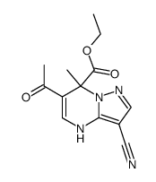 Ethyl 6-acetyl-3-cyano-4,7-dihydro-7-methylpyrazolo[1,5-a]pyrimidine-7-carboxylate Structure