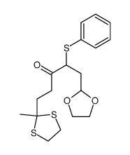 7,7-ethylenedithio-4-oxo-3-(phenylthio)octanal dimethyl acetal结构式