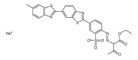 sodium 1-ethyl 2-[[4-(6-methyl-2,6'-bibenzothiazol-2'-yl)-2-sulphonatophenyl]azo]acetoacetate Structure