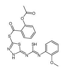 [2-[[5-[(2-methoxyphenyl)carbamothioylamino]-1,3,4-thiadiazol-2-yl]sulfanylcarbonyl]phenyl] acetate Structure