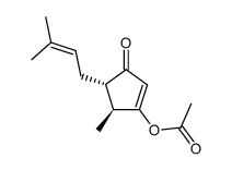 3-acetoxy-4-methyl-5-(2-methylbut-2-enyl)cyclopent-2-en-1-one结构式