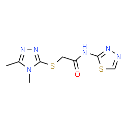 2-[(4,5-Dimethyl-4H-1,2,4-triazol-3-yl)sulfanyl]-N-(1,3,4-thiadiazol-2-yl)acetamide结构式