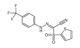 1-thiophen-2-ylsulfonyl-N-[4-(trifluoromethyl)anilino]methanimidoyl cyanide Structure