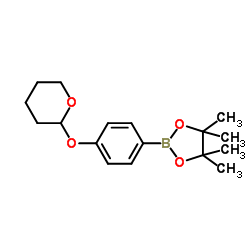 (4-(四氢吡喃-2-基)氧基)苯吡哪醇硼酸酯结构式