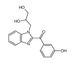 3-<2-(3-hydroxy)benzoyl-1H-benzimidazol-1-yl>-1,2-propanediol结构式