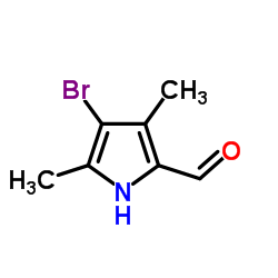 4-溴-3,5-二甲基-1H-吡咯-2-甲醛结构式