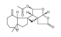 (5R)-5β-Acetoxy-4α-[[(3aα,8aα)-decahydro-1,4,4-trimethyl-8-methyleneazulen]-1α-yl]tetrahydrofuro[2,3-b]furan-2(3H)-one结构式