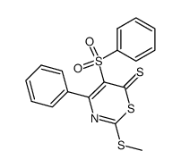 2-methylthio-4-phenyl-5-phenylsulfonyl-1,3-thiazine-6(6H)-thione Structure