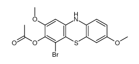 3-acetoxy-4-bromo-2,7-dimethoxy-10H-phenothiazine结构式