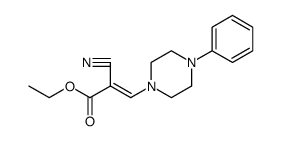 2-Propenoic acid, 2-cyano-3-(4-phenyl-1-piperazinyl)-, ethyl ester结构式