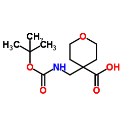 4-(((叔丁氧羰基)氨基)甲基)四氢-2H-吡喃-4-羧酸结构式