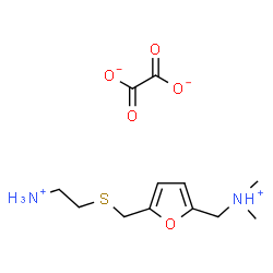 [5-[[(2-ammonioethyl)thio]methyl]furfuryl]dimethylammonium oxalate结构式