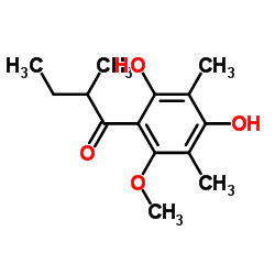 2,6-Dimethyl-3-O-methyl-4-(2-methylbutyryl)phloroglucinol Structure