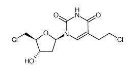 1-(5-chloro-2,5-dideoxy-β-D-erythro-pentofuranosyl)-5-(2-chloroethyl)-1H,3H-pyrimidine-2,4-dione Structure