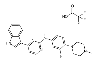 N-[3-fluoro-4-(4-methylpiperazin-1-yl)phenyl]-4-(1H-indol-3-yl)pyrimidin-2-amine trifluoroacetate Structure