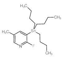 2-FLUORO-5-METHYL-3-(TRIBUTYLSTANNYL)PYRIDINE structure