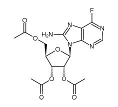 8-amino-6-fluoro-9-(2,3,5-tri-O-acetyl-β-D-ribofuranosyl)-9H-purine结构式