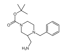 (R)-tert-butyl 3-(aminomethyl)-4-benzylpiperazine-1-carboxylate Structure