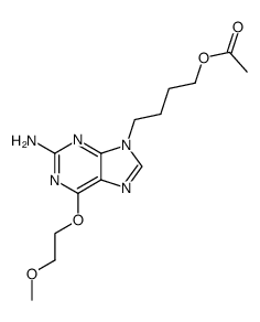 Acetic acid 4-[2-amino-6-(2-methoxy-ethoxy)-purin-9-yl]-butyl ester Structure