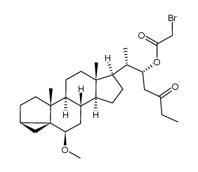 (2S,3R)-2-((1aR,3aR,3bS,5aS,6R,8aS,8bS,10R,10aR)-10-methoxy-3a,5a-dimethylhexadecahydrocyclopenta[a]cyclopropa[2,3]cyclopenta[1,2-f]naphthalen-6-yl)-5-oxoheptan-3-yl 2-bromoacetate结构式