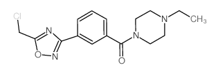 1-{3-[5-(Chloromethyl)-1,2,4-oxadiazol-3-yl]-benzoyl}-4-ethylpiperazine Structure