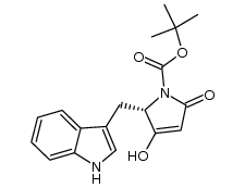 (5S)-4-hydroxy-5-indol-3-ylmethyl-1-t-butoxycarbonylaminopyrrol-2(5H)-one结构式