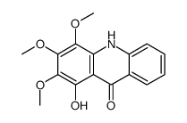 1-hydroxy-2,3,4-trimethoxy-10H-acridin-9-one结构式