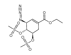 (3R,4S,5R)-3-azido-4,5-bis-methanesulfonyloxy-cyclohex-1-enecarboxylic acid ethyl ester Structure