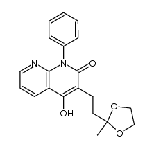 1-phenyl-3-[3,3-(ethylenedioxy)butyl]-4-hydroxy-1,8-naphthyridin-2(1H)-one结构式