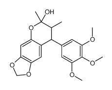 6,7-dimethyl-8-(3,4,5-trimethoxyphenyl)-7,8-dihydro-[1,3]dioxolo[4,5-g]chromen-6-ol结构式