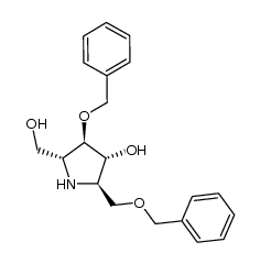 (2R,3R,4R,5R)-4-(benzyloxy)-2-((benzyloxy)methyl)-5-(hydroxymethyl)pyrrolidin-3-ol结构式