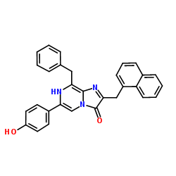 8-Benzyl-6-(4-hydroxyphenyl)-2-(1-naphthylmethyl)imidazo[1,2-a]pyrazin-3(7H)-one Structure