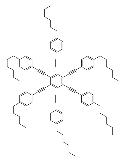 1,2,3,4,5,6-hexakis[2-(4-hexylphenyl)ethynyl]benzene结构式