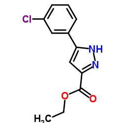 Ethyl 5-(3-chlorophenyl)-1H-pyrazole-3-carboxylate structure