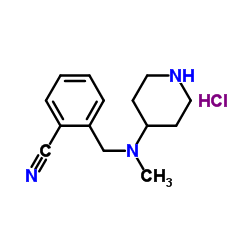 2-[(Methyl-piperidin-4-yl-amino)-Methyl]-benzonitrile hydrochloride structure