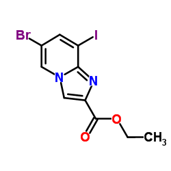 6-Bromo-8-iodo-imidazo[1,2-a]pyridine-2-carboxylic acid ethyl ester Structure