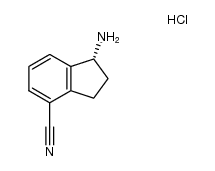 (R)-1-amino-2,3-dihydro-1H-indene-4-carbonitrile hydrochloride structure