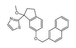 1-methoxy-6-(naphth-2-yl-methoxy)-1-(thiazol-2-yl)indan structure