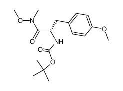 tert-butyl(S)-1-(N-methoxy-N-methyl-carbamoyl)-2-(4-methoxy-phenyl)-ethylcarbamate结构式