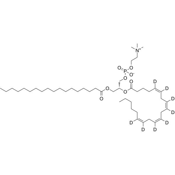 1-Stearoyl-2-Arachidonoyl-d8-sn-glycero-3-PC结构式