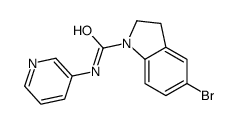 5-bromo-N-pyridin-3-yl-2,3-dihydroindole-1-carboxamide结构式