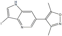 4-(3-iodo-1H-pyrrolo[3,2-b]pyridin-6-yl)-3,5-dimethylisoxazole结构式
