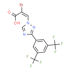 2-Propenoic acid, 3-[3-[3,5-bis(trifluoromethyl)phenyl]-1H-1,2,4-triazol-1-yl]-2-bromo-, (2E)- structure