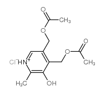 3,4-bis(acetoxymethyl)-5-hydroxy-6-methylpyridinium chloride Structure