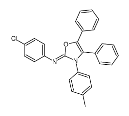 N-(4-chlorophenyl)-3-(4-methylphenyl)-4,5-diphenyl-1,3-oxazol-2-imine结构式