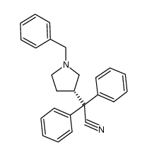 2,2-diphenyl-2-[(3S)-N-benzyl-pyrrolidin-3-yl]acetonitrile Structure