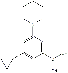3-Cyclopropyl-5-(piperidino)phenylboronic acid结构式