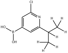 (2-chloro-6-(propan-2-yl-d7)pyridin-4-yl)boronic acid结构式